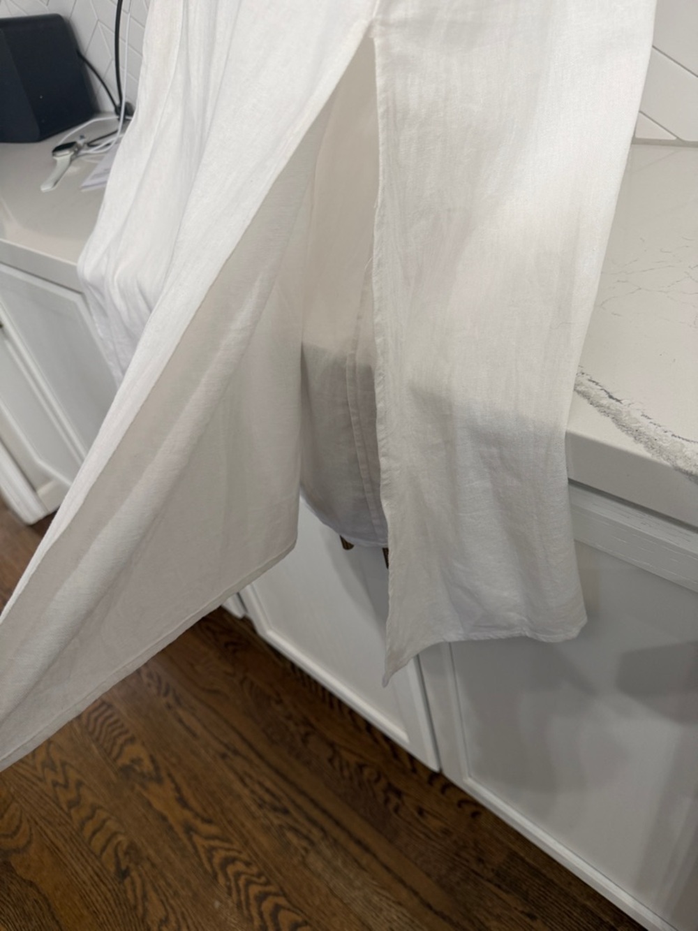 DKNY White Linen Sleeveless Midi Dress Large - Picture 4 of 5